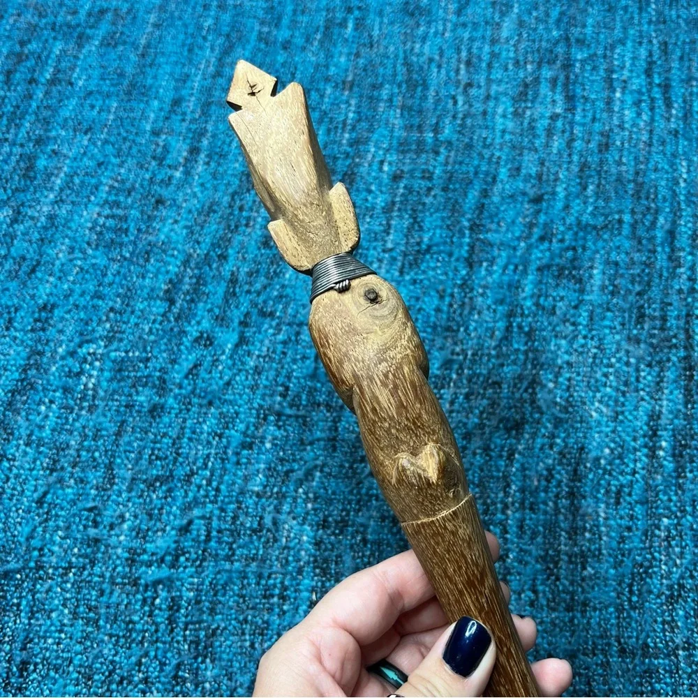 Vintage Large Hand Carved African Tribal Wooden Spoon Decor 15